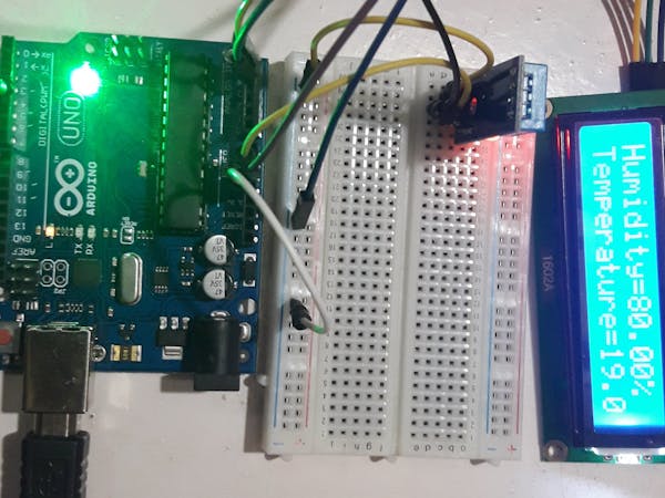 Temperature And Humidity Sensor With Lcd 1602 I2c Display Arduino 1706