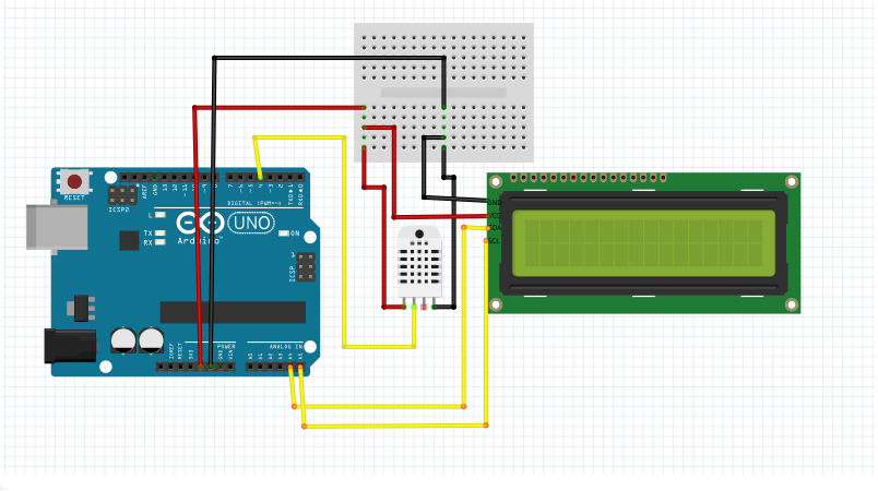 Arduino dht11 lcd display