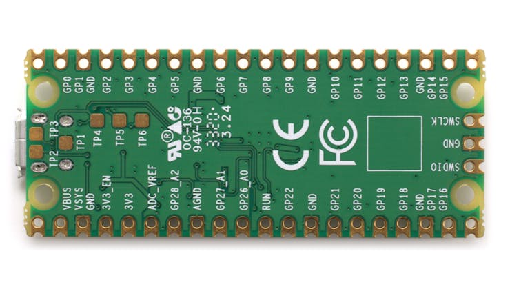 Silkscreen labelling is available for all pins, but for some reason it's printed on the underside. (📷: Gareth Halfacree)