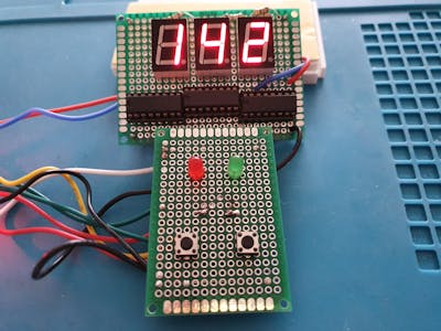 Reaction Timer using 3x7 segment LED displays