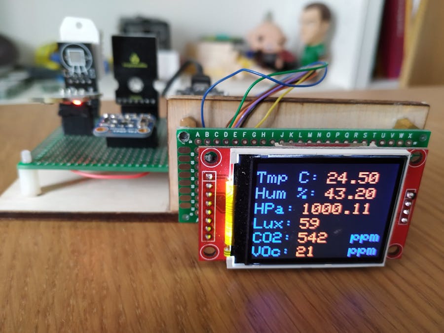 Weather and Air Quality Home Station with ESP8266 NodeMCU