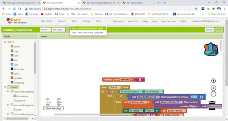 Figure 21 - Generating QR code of the developed application.