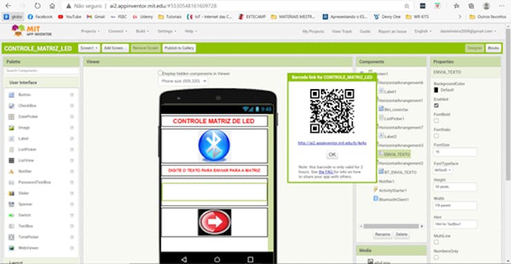 Figure 22 - QR code of the developed application