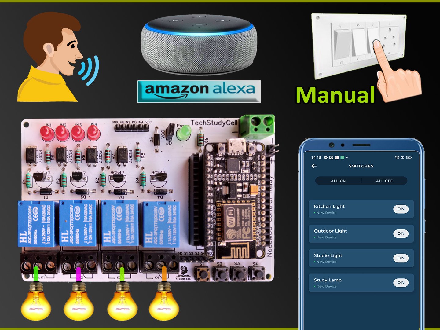 NodeMCU ESP8266 Alexa App Voice Control Smart Home System - Hackster.io