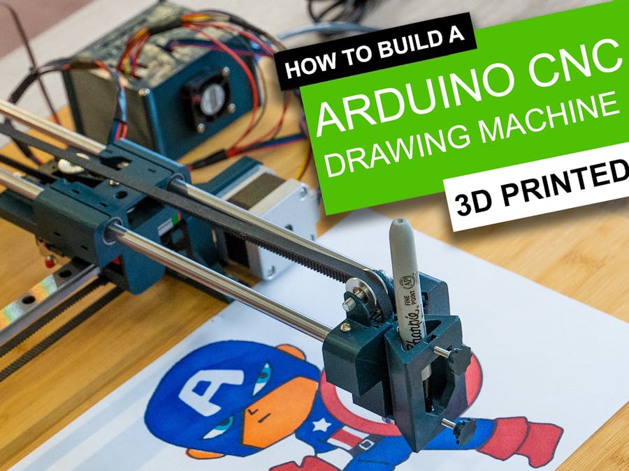 Simple 3D Printable Arduino CNC Drawing Machine