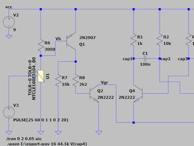 Another simulated buzzer alarm system with NTC thermistor