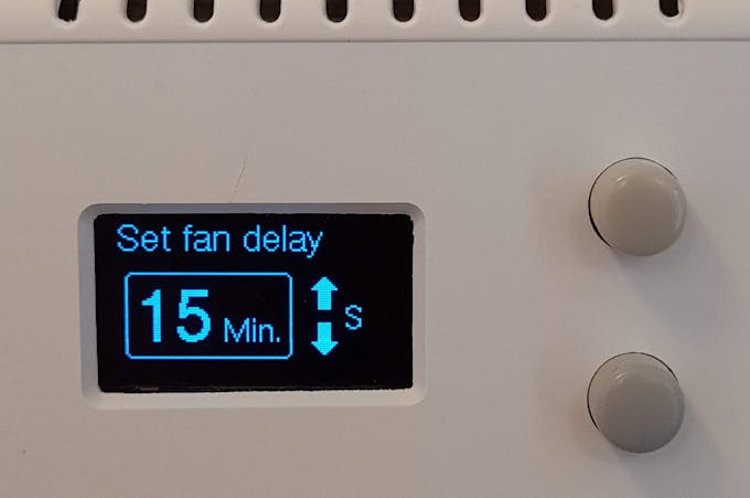 MENU: set fan off-delay time