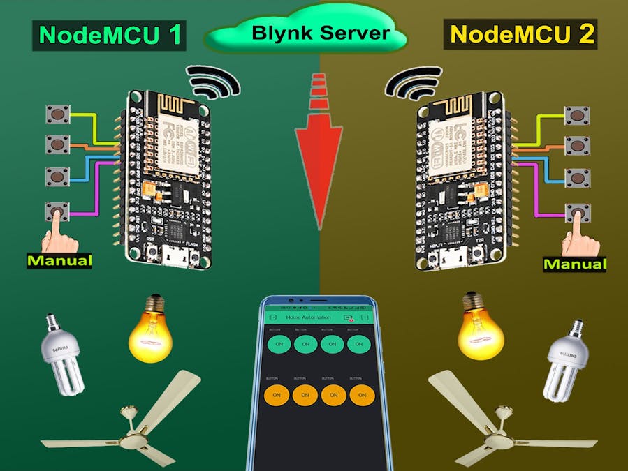 Smart Home Using Nodemcu Esp8266 And Blynk Iot App Details Images And