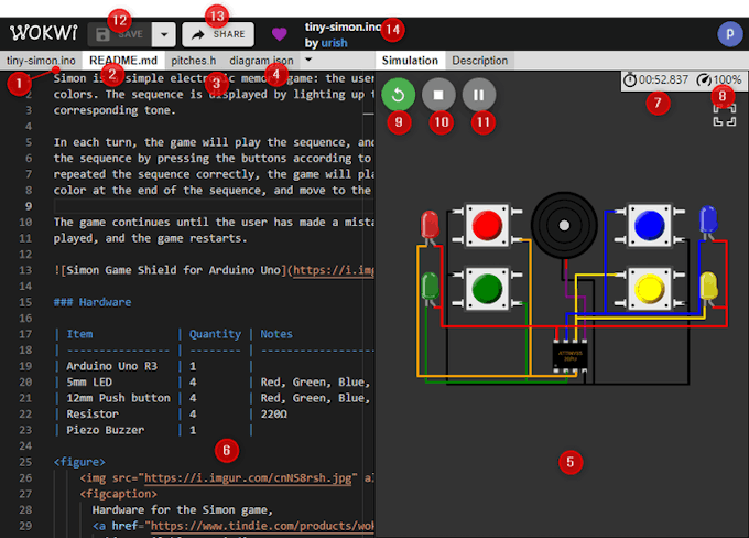 Wokwi Arduino Simulator - Simulate Electronic Safe Project - Arduino ...