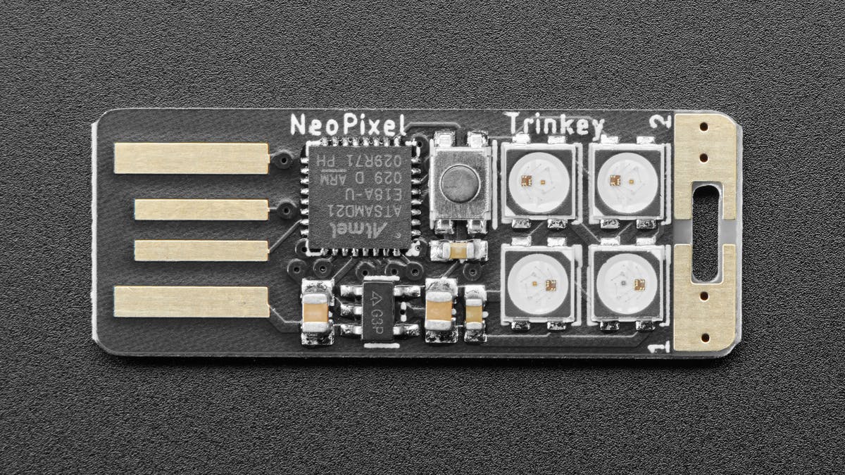 Adafruit Neo Trinkey - SAMD21 USB Key with 4 NeoPixels : ID 4870