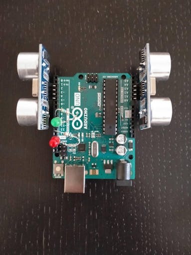 Top view of assembled circuit