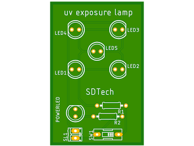 Homemade UV-exposure unit to expose the PCB for solder mask