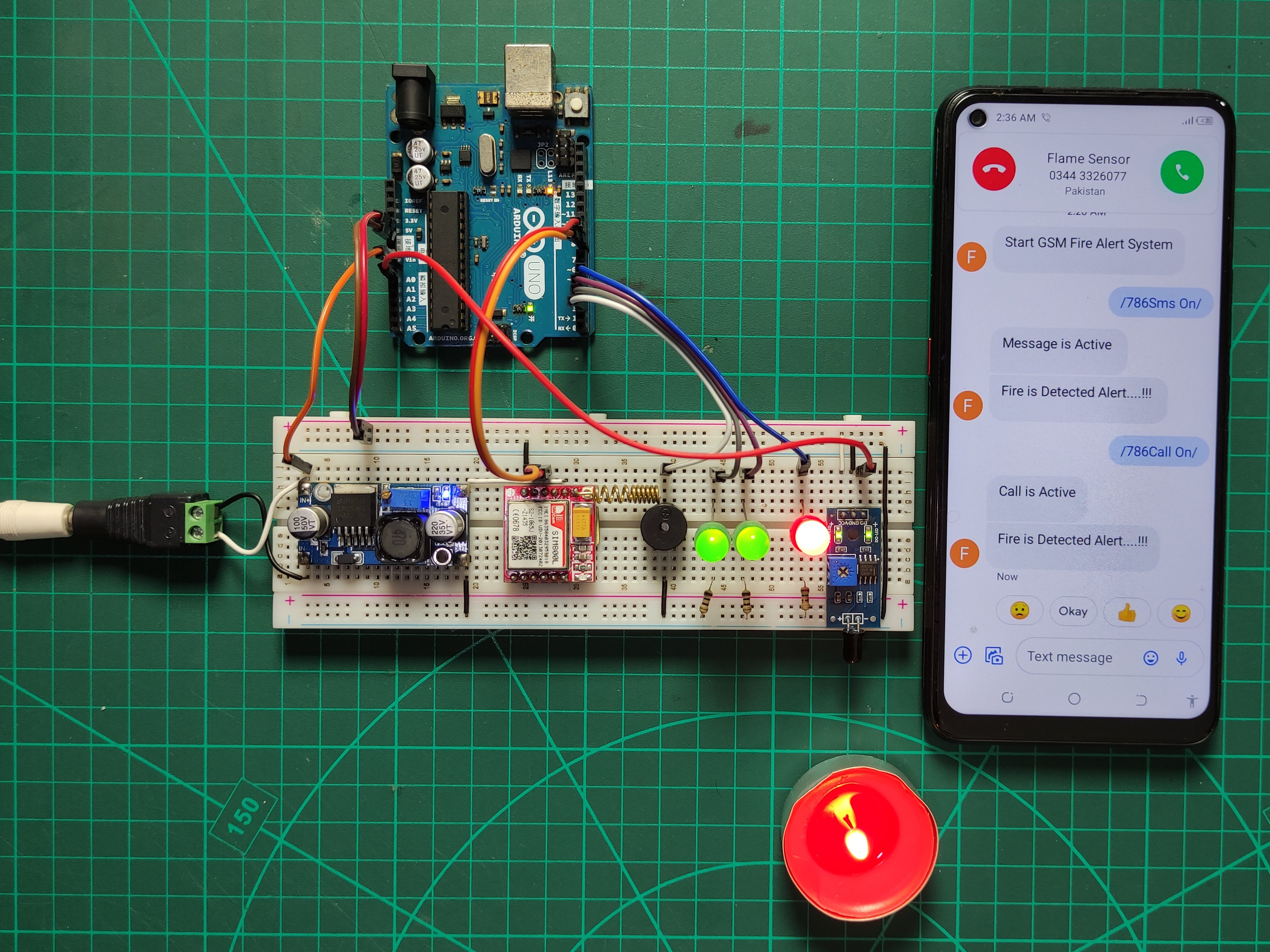 GSM Based Fire Alert System Call And SMS Notification - Hackster.io