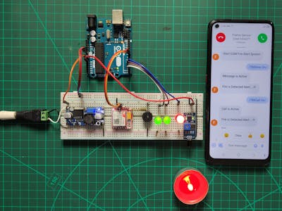 GSM based Fire Alert System Call and SMS Notification