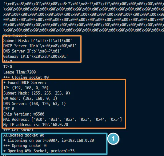 DHCP Done and listen socket