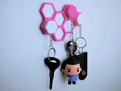 Hexagon honeycomb key holder