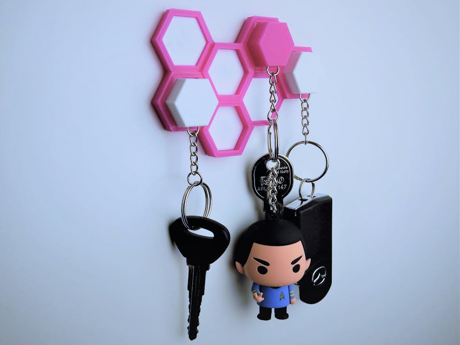 Hexagon honeycomb key holder