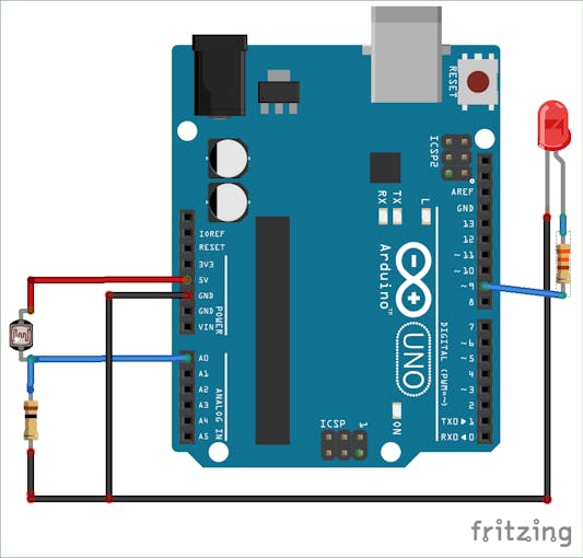 Arduino Daynight Sensor Circuit Using Ldr With Daigram Arduino 0444