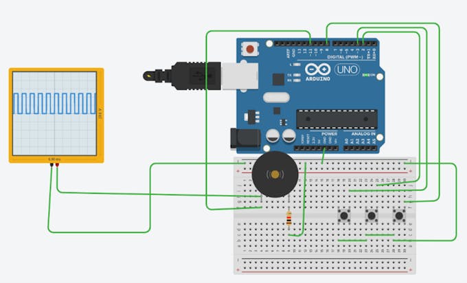 Tutorial ( different frequencies using BUZZER + pushbutton - Arduino ...