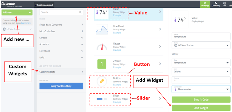 Fig. 9. Cayenne Custom Widgets.