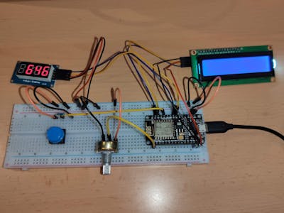 oneM2M Potentiometer/PushButton/LCD with NodeMCU (ESP8266)