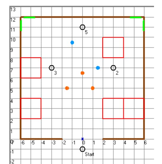 one possible configuration of the obstacles in the track