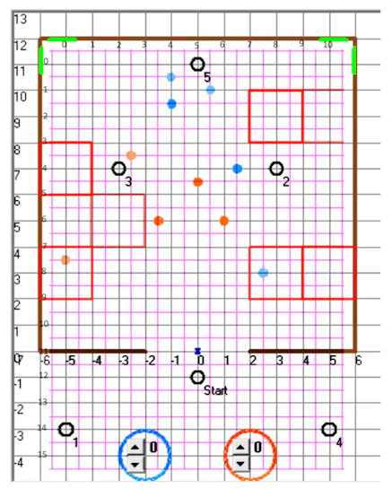 Overlaying the grid and the array that is used to keep track of the obstacle