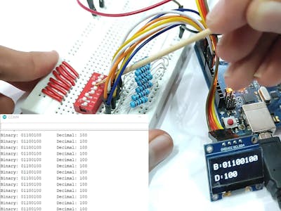 Binary to Decimal Converter using Arduino and OLED Display