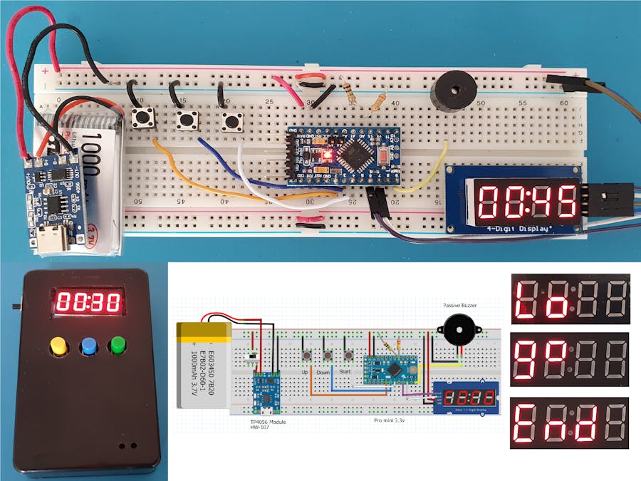 Rechargeable general/game turn timer with battery monitor