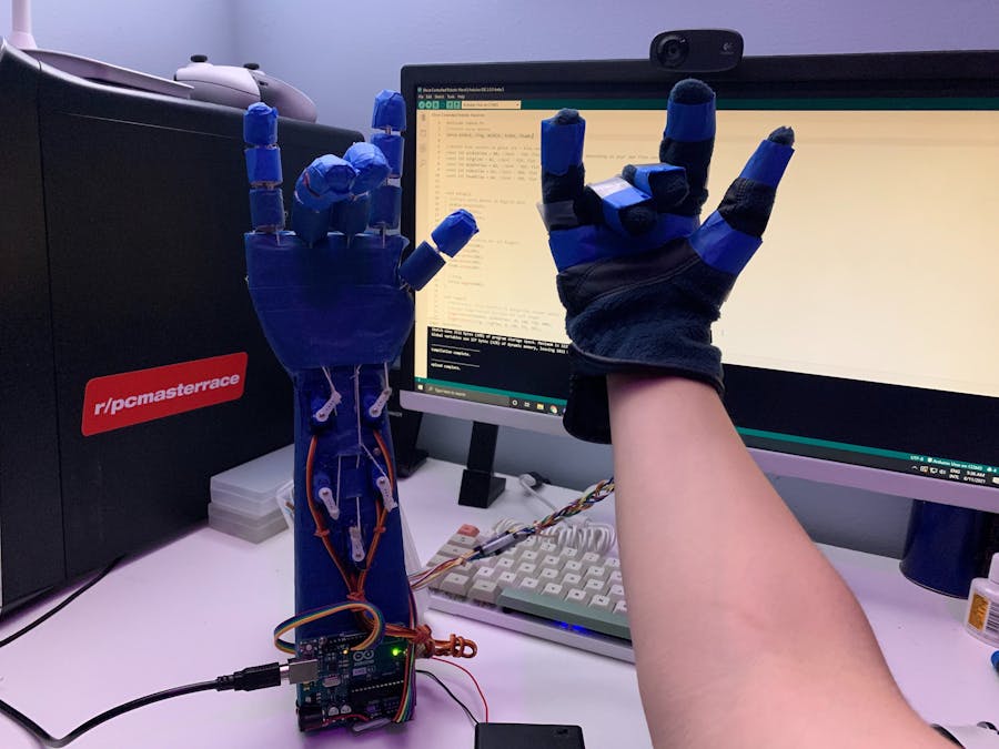 DIY Glove Controlled Robotic Hand