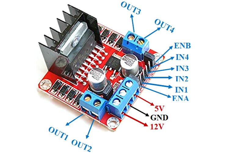 how to use the l298n motor driver with arduino