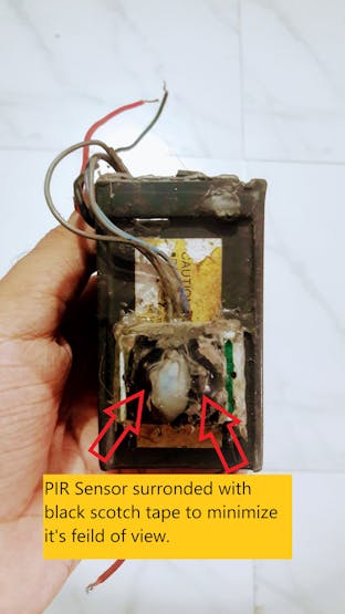Fig: Minimizing PIR sensor field of view