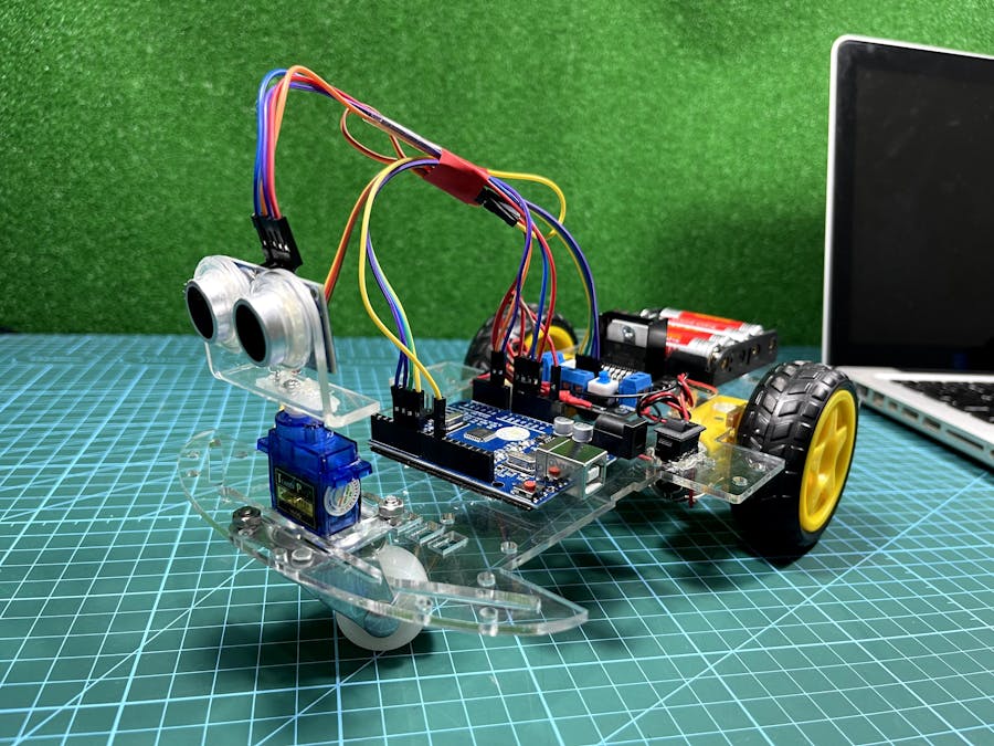 novedad deseable césped Arduino Obstacle Avoiding Robot Car 2WD With AA Battery - Arduino Project  Hub