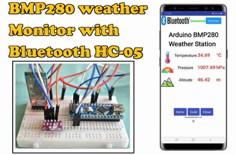 Arduino Nano Based Weather Monitor with Bluetooth HC-05