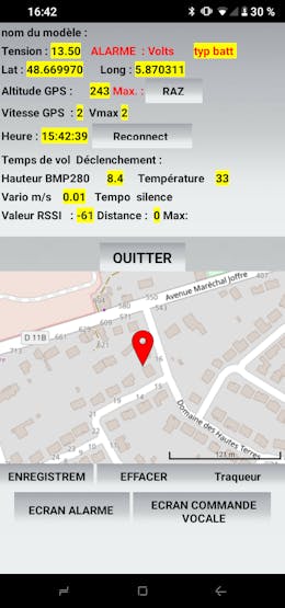 Universal telemetry for rc plane with android application