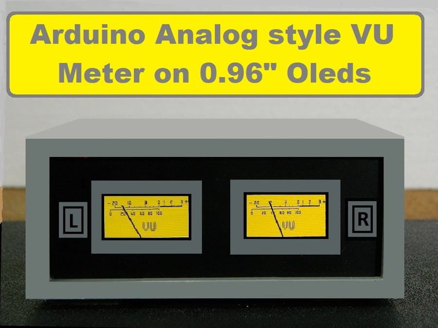 DIY Analog style Stereo VU meter on I2C Oled