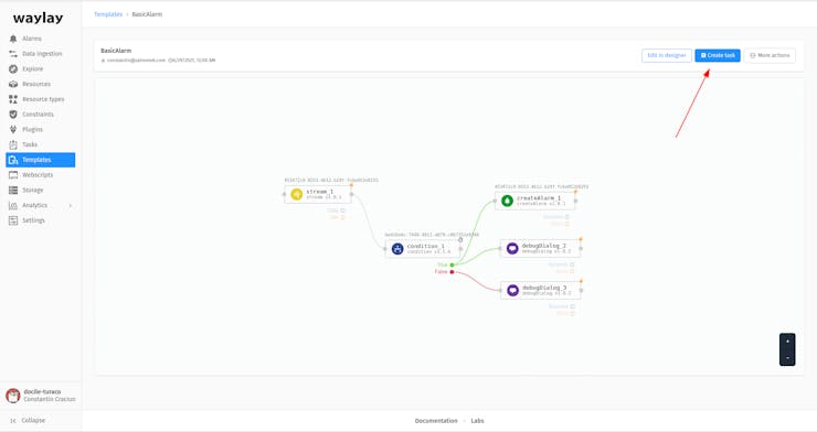 Creating a task on Waylay IO