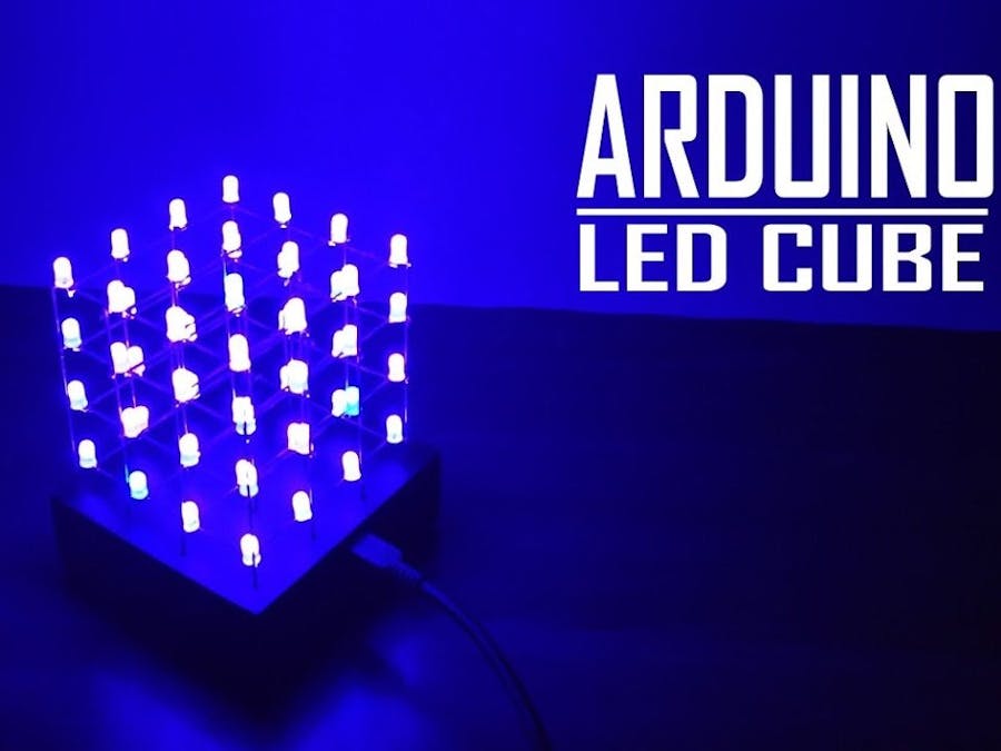 CUBO LED DE 4x4x4 COLOR AZUL LED CUBE SOLDER TRAINER ARDUINO 64 LEDS 