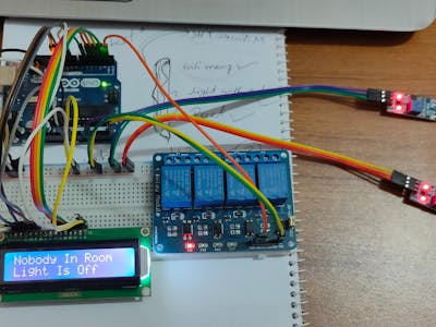 Bidirectional Visitor Counter with Automatic Light Control