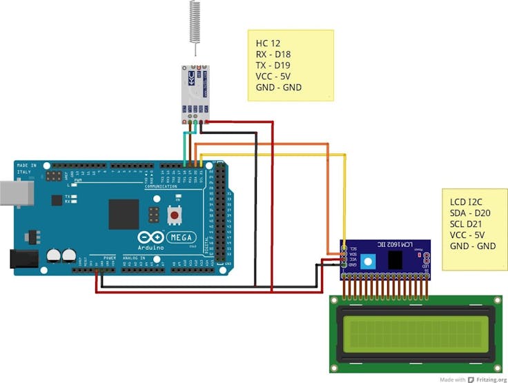 Figure 1 – Schematic circuit of the temperature and pressure data receiver circuit.