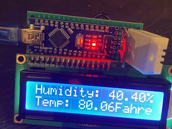 Arduino Nano Dht22 Lcd 16x2 I2c Temp And Humidity Display Arduino 3443