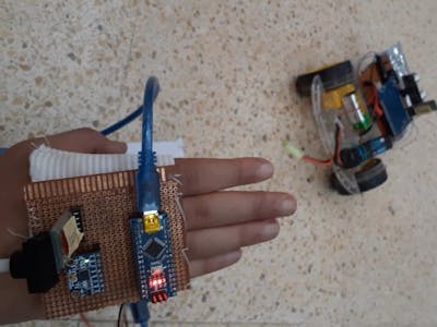 Hand Gesture Controlled robot