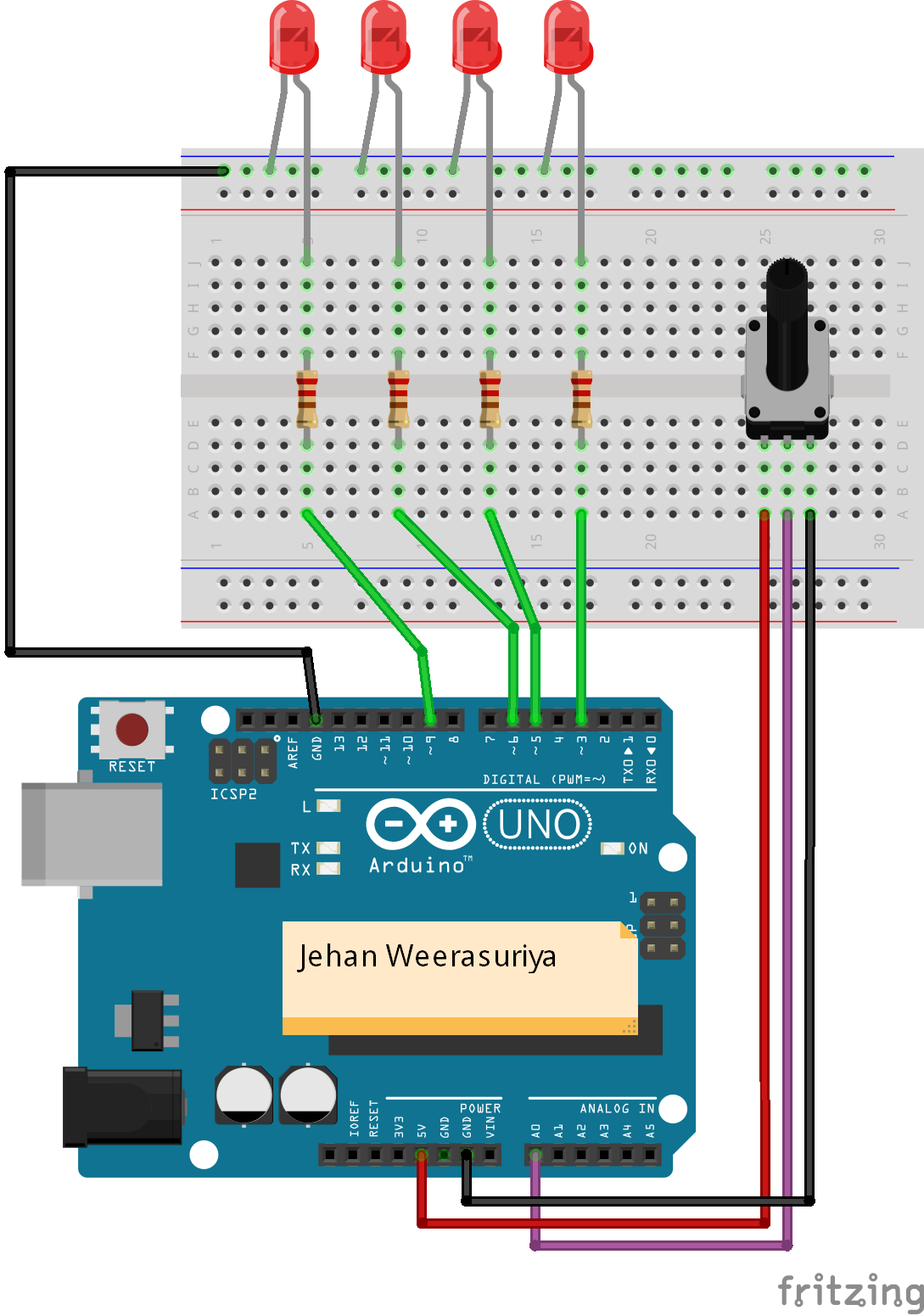 Arduino LED with Variable Resister 