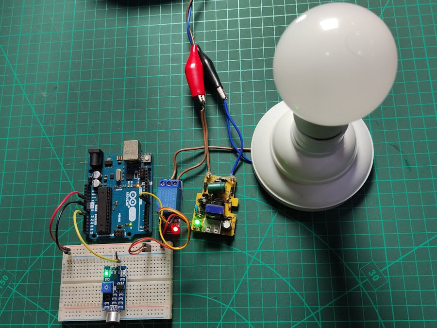 Turn on and Off a Lamp Clapping Twice, Using Arduino : 4 Steps -  Instructables