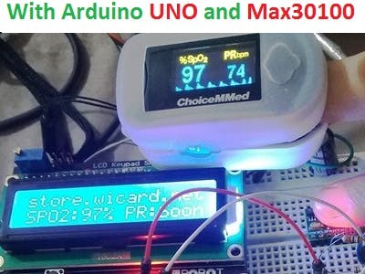 MAX30100 Pulse Oximeter With Arduino UNO and LCD Shield