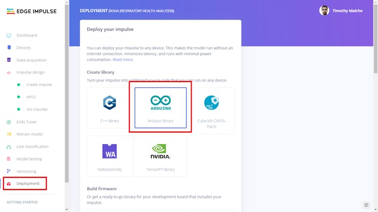 Deploy as Arduino Library