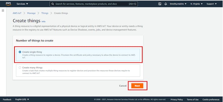 Create a single thing