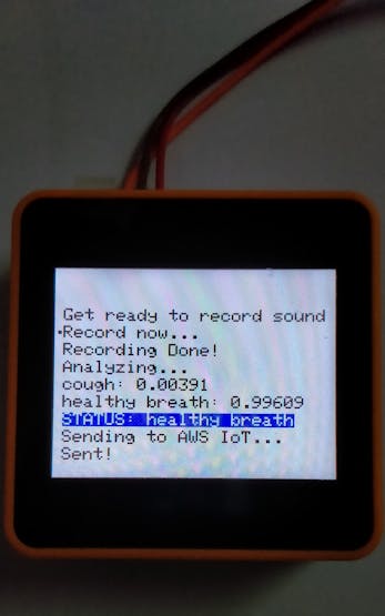 Inferencing result (healthy breath)