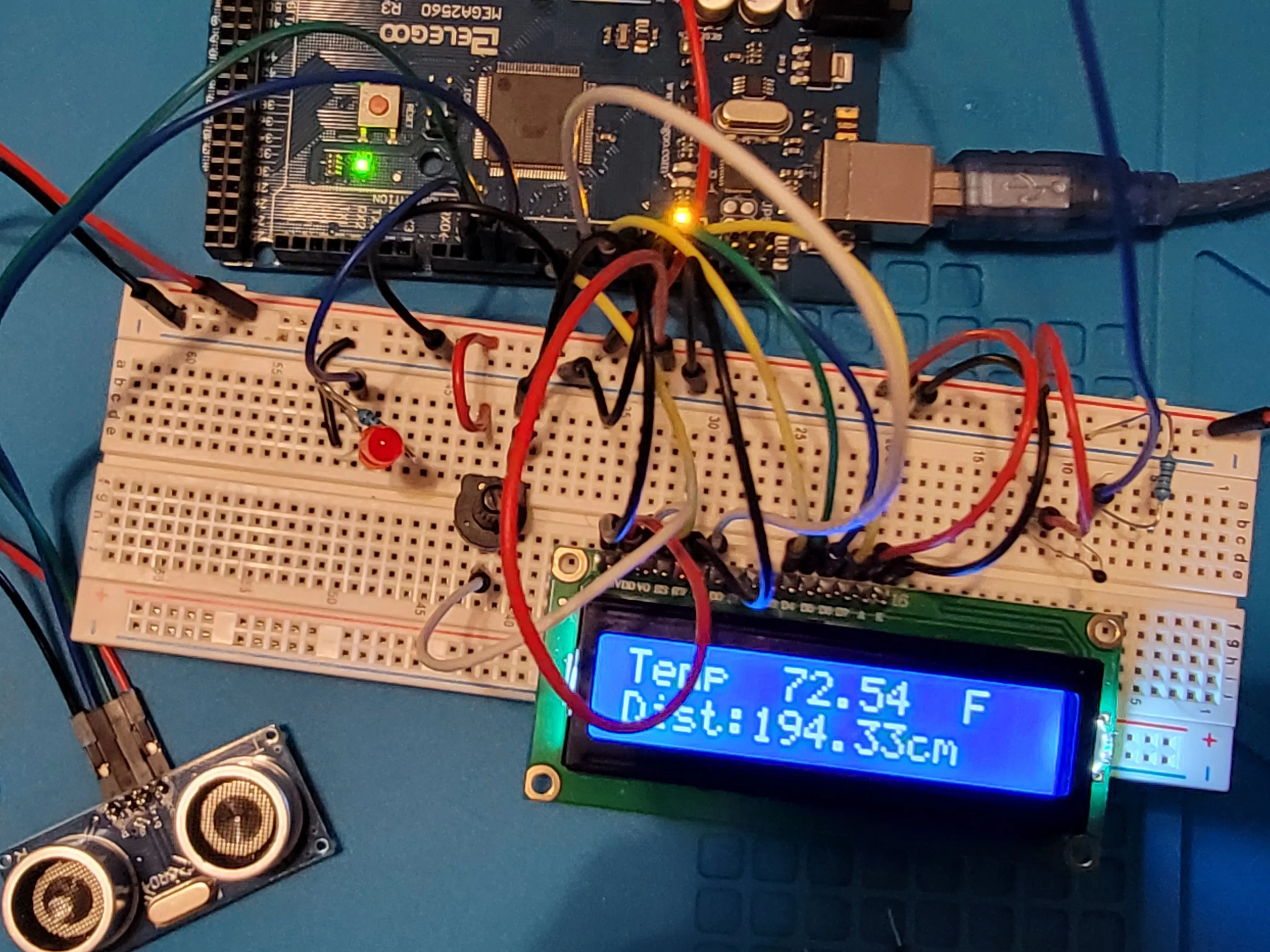Temperature and Distance reading with active LED - Hackster.io