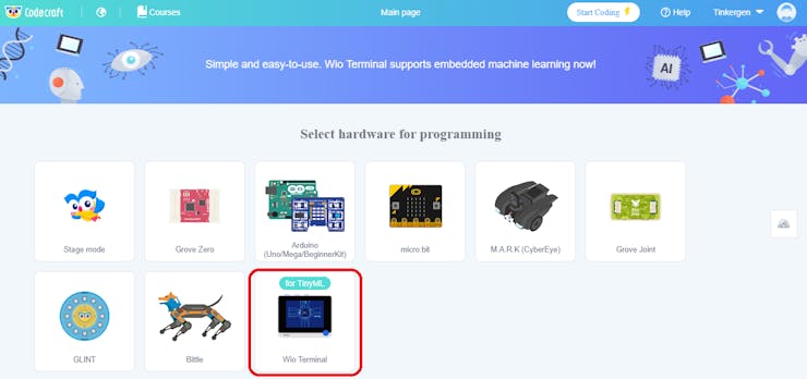 Speech Recognition using Wio Terminal & Code Craft + Edge Impulse.